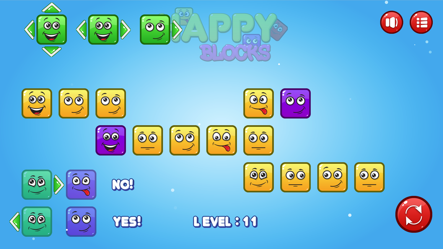 Happy Blocks Game Purple Block Info Screenshot.