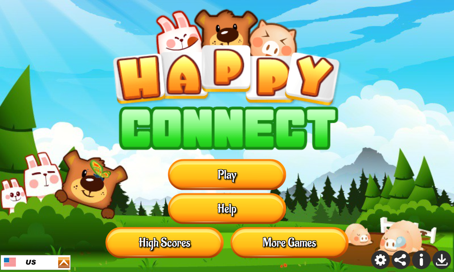 Happy Connect Game Welcome Screen Screenshot.