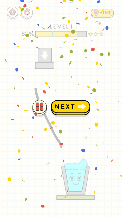 Happy Filled Glass 2 Game Level Complete Screenshot.