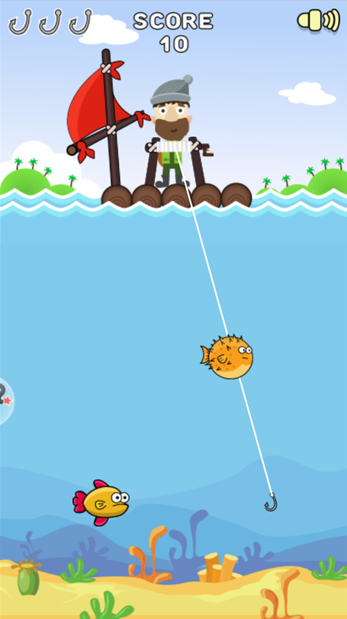 Happy Fishing Game Screenshot.