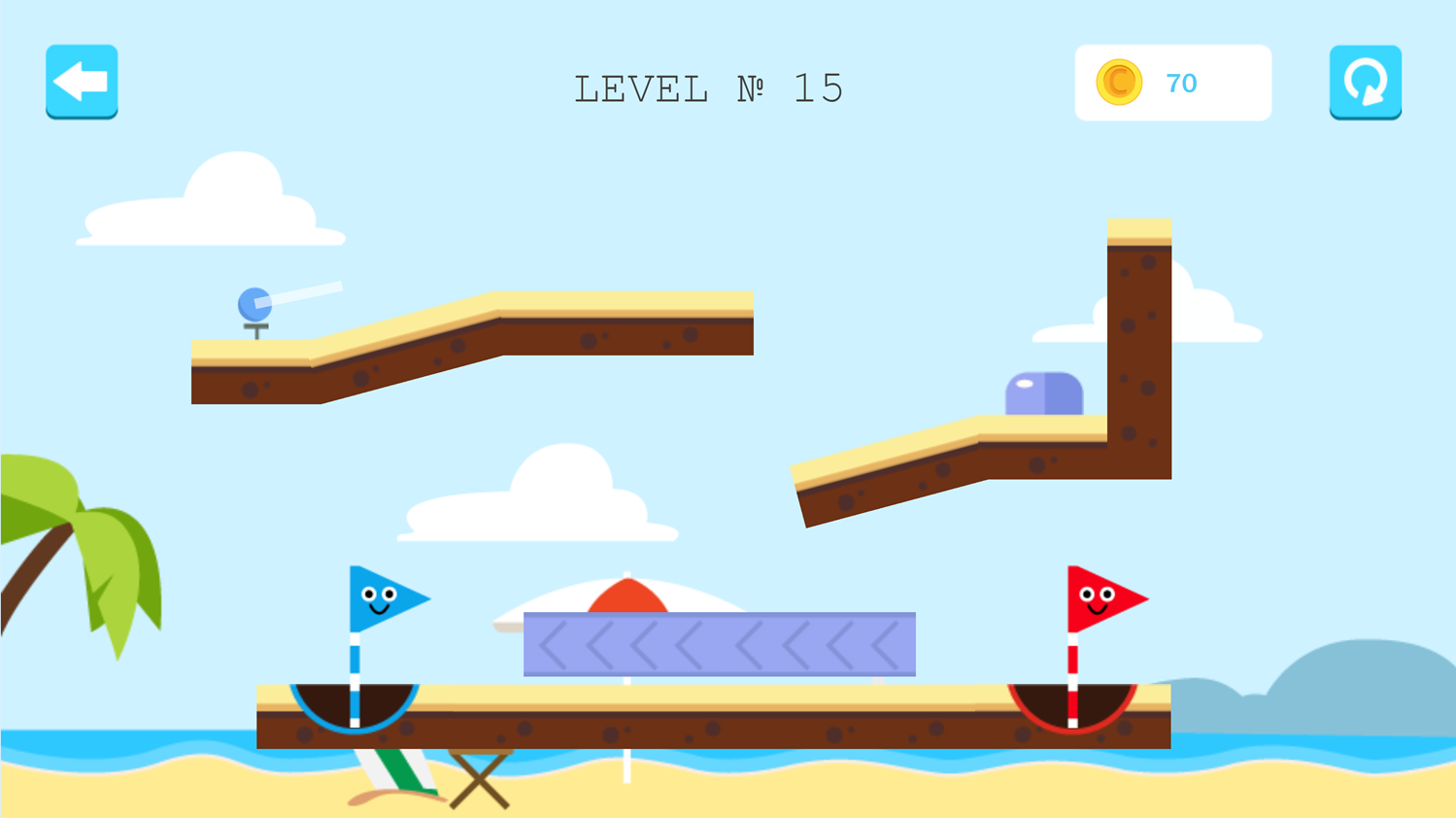 Happy Golf Beach Game Screenshot.