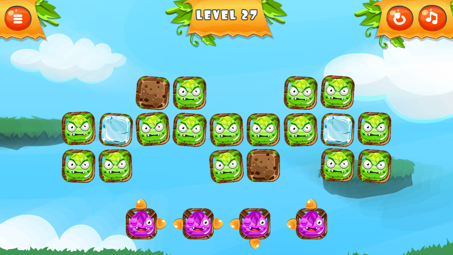 Happy Monsters Game Final Level Screenshot.