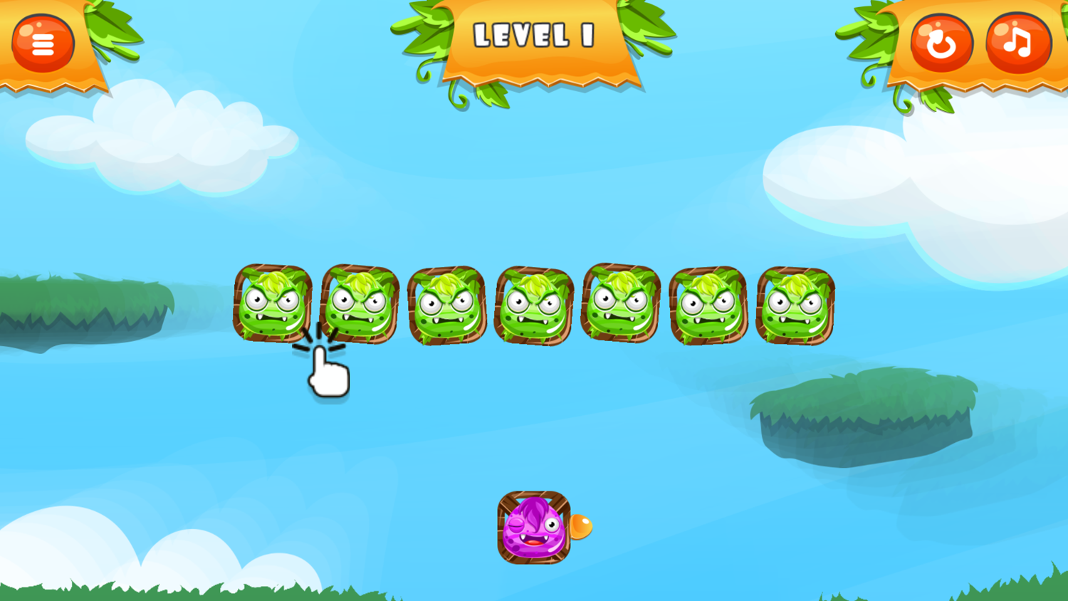 Happy Monsters Game Level Start Screenshot.