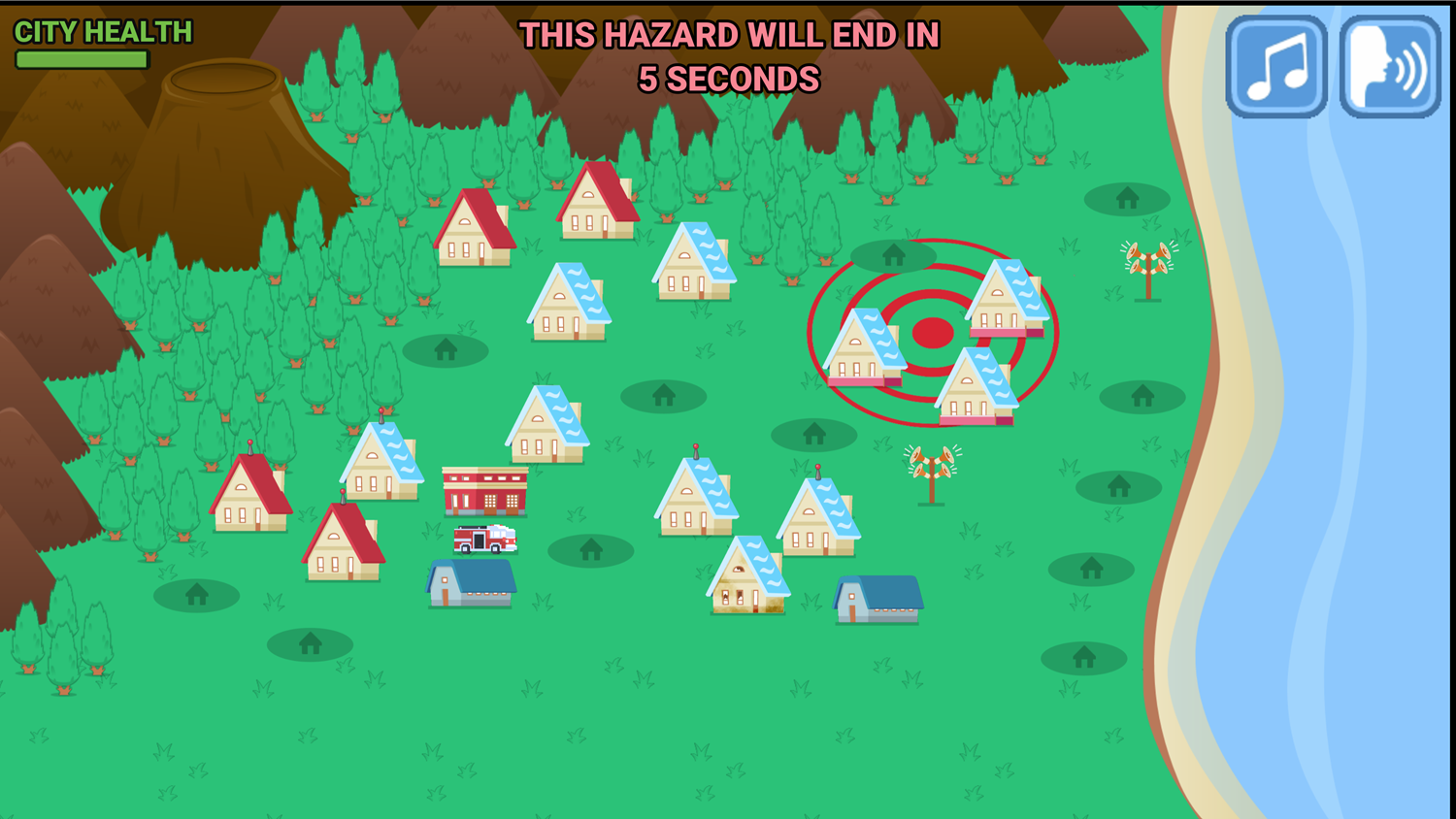 Hazardville Game Earthquake Shaking Screenshot.