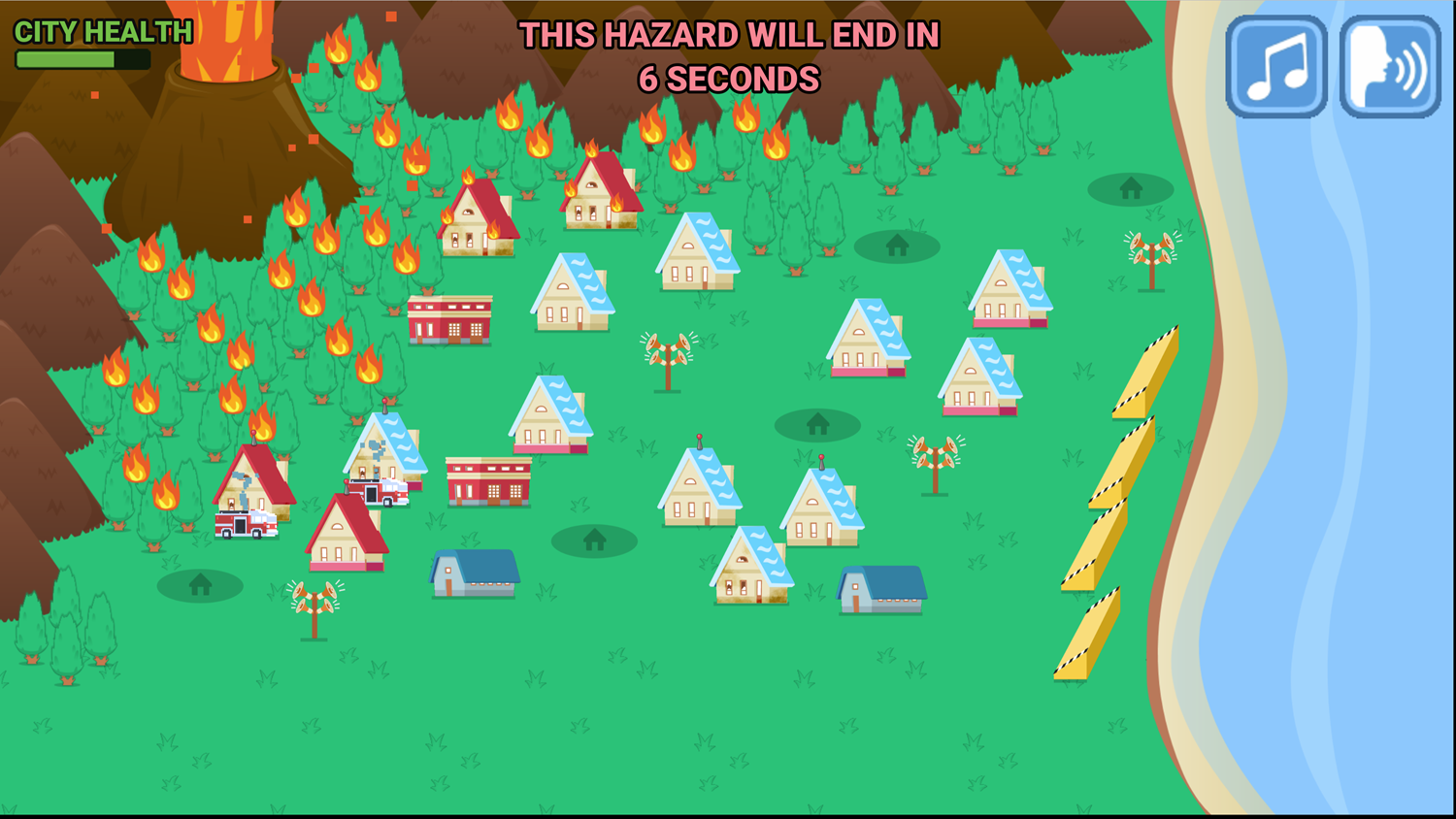 Hazardville Game Volcanic Eruption Screenshot.
