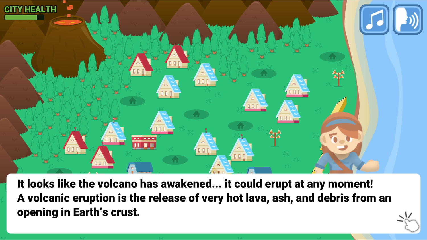 Hazardville Game Volcano Screenshot.