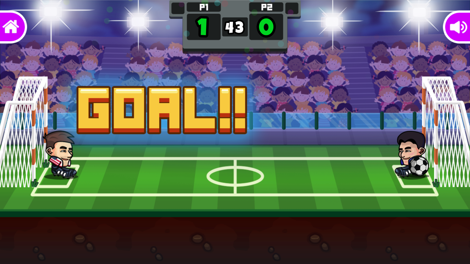 Head Soccer Game Goal Screenshot.