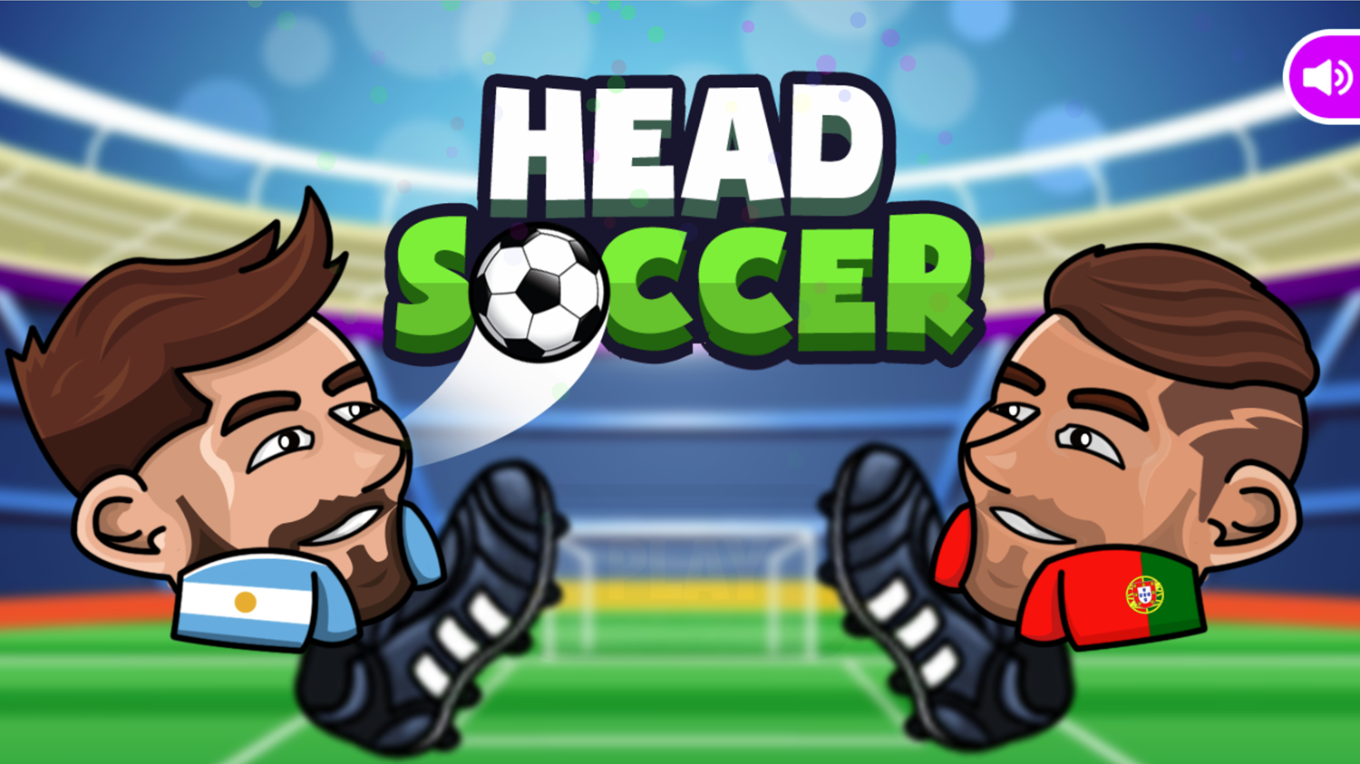 Head Soccer Game Welcome Screen Screenshot.