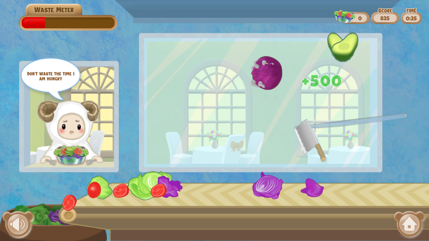 Healthy Salad Maker Game Play Screenshot.