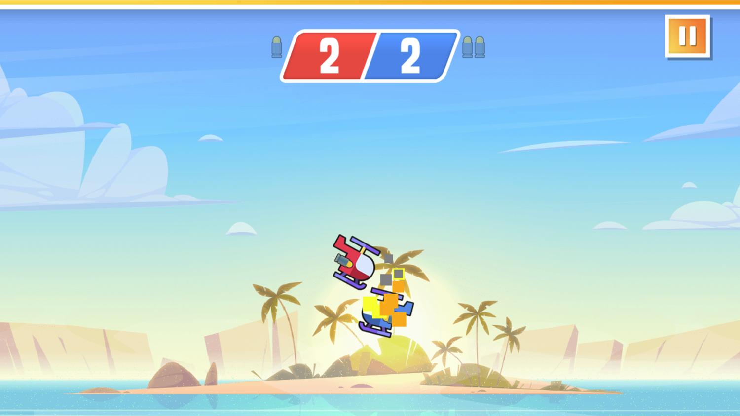 Heli Battle Game Crashing Opponent Screenshot.