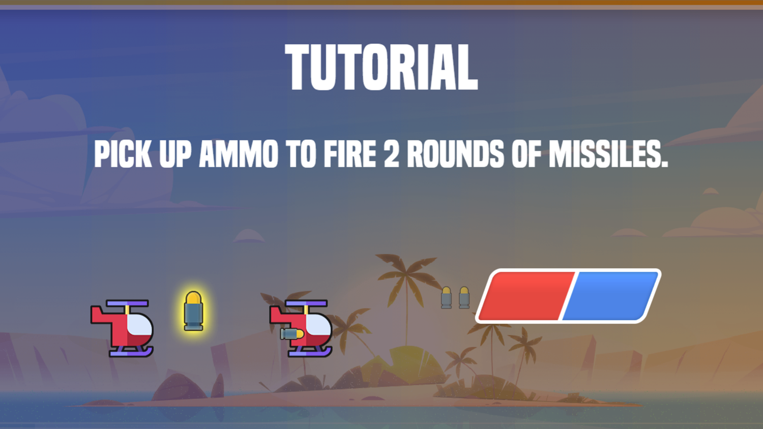 Heli Battle Game Pick Up Ammo Instructions Screen Screenshot.