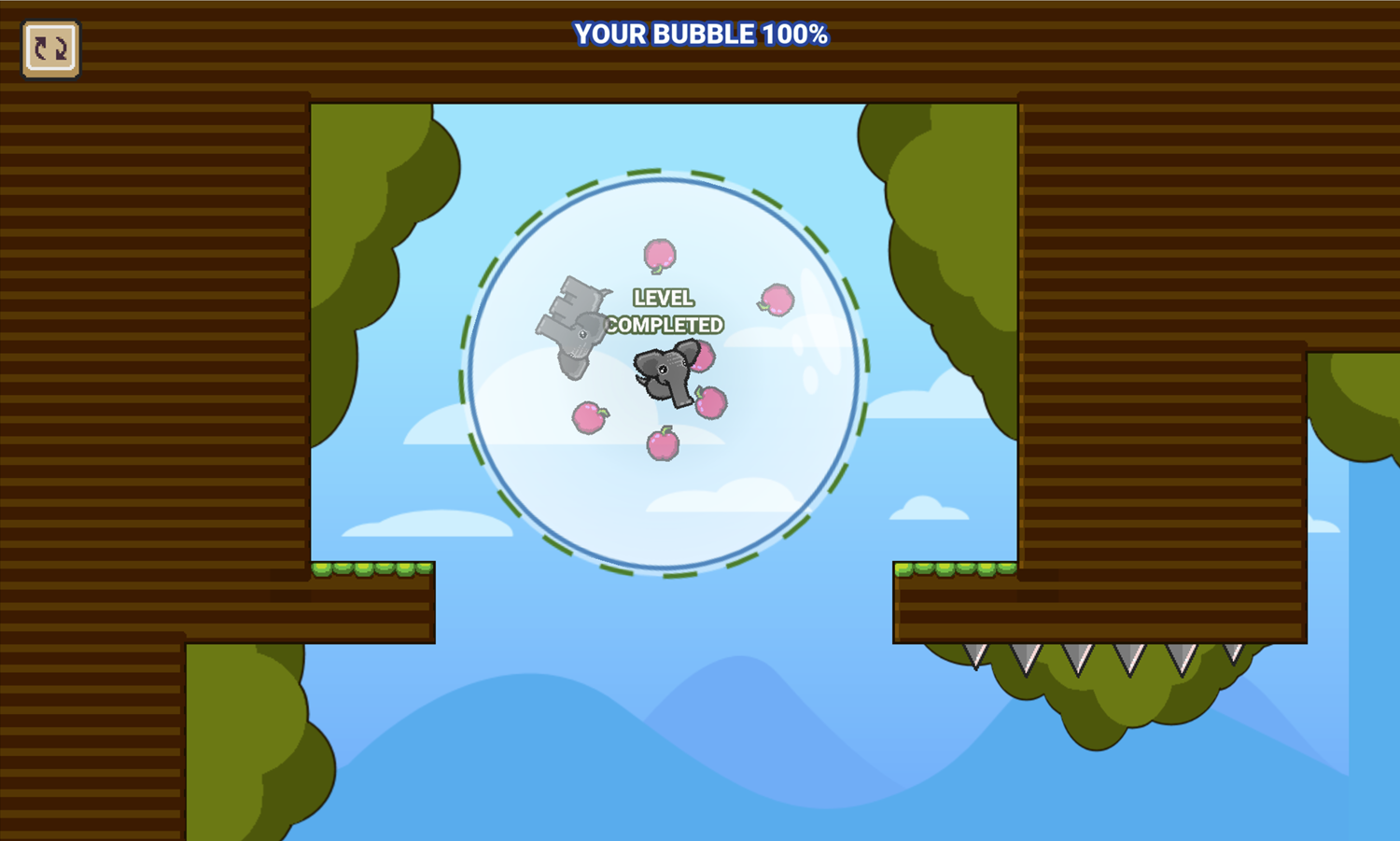 Heliumphant Game Level Completed Screen Screenshot.