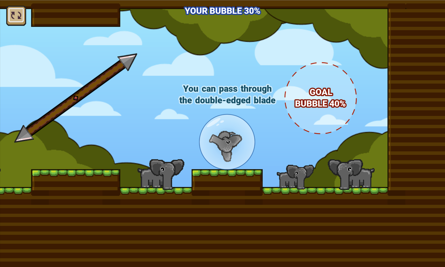 Heliumphant Game Pass Through Double Edge Blade Instructions Screen Screenshot.