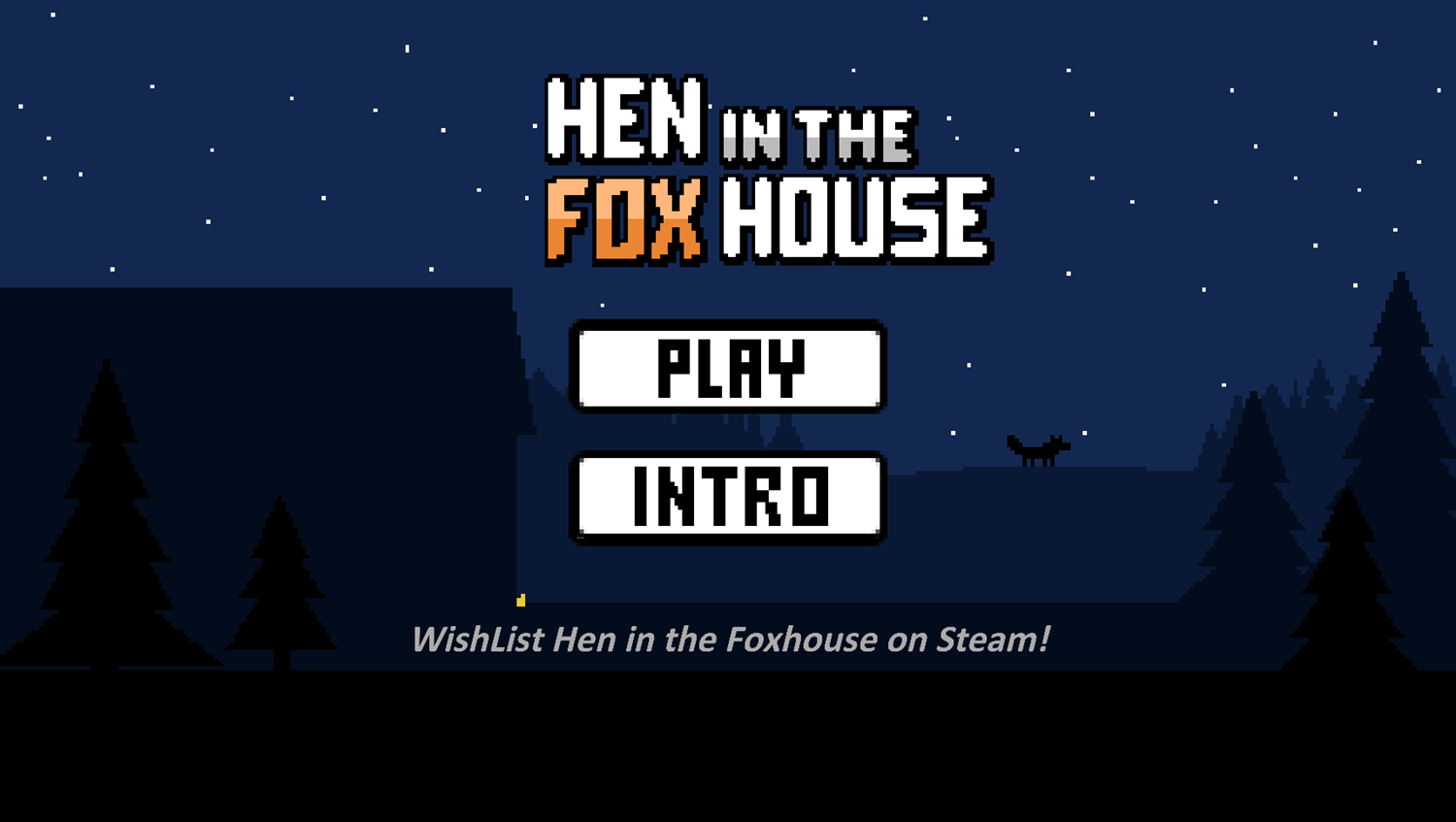 Hen in the Foxhouse Game Welcome Screen Screenshot.