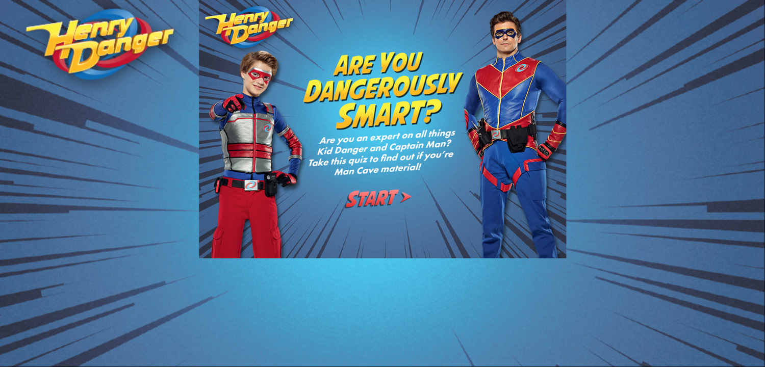 Henry Danger Are You Dangerously Smart Game Welcome Screen Screenshot.