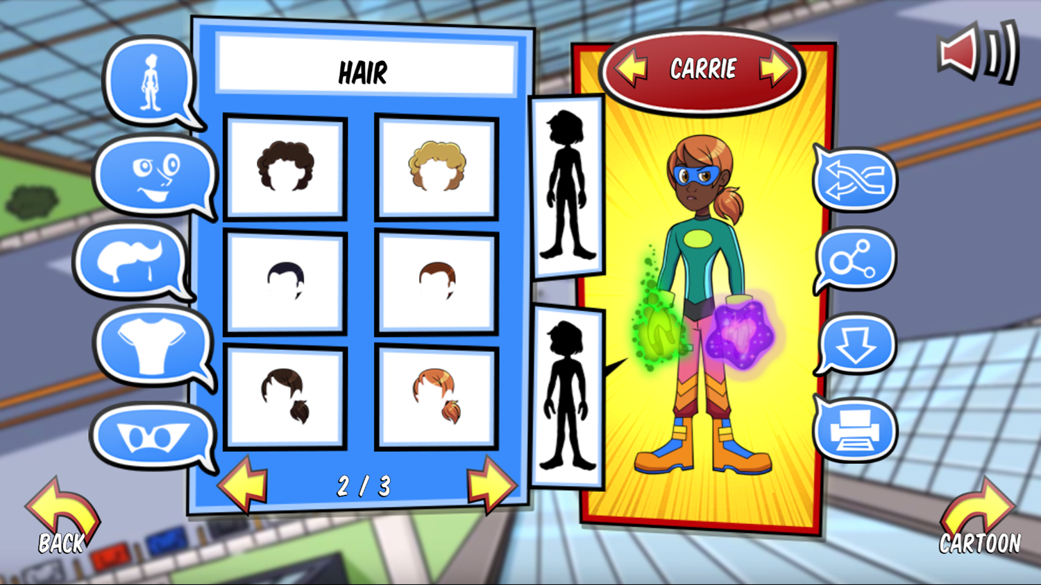 Henry Danger Cartoon Creator Game Avatar Designer Screen Screenshot.