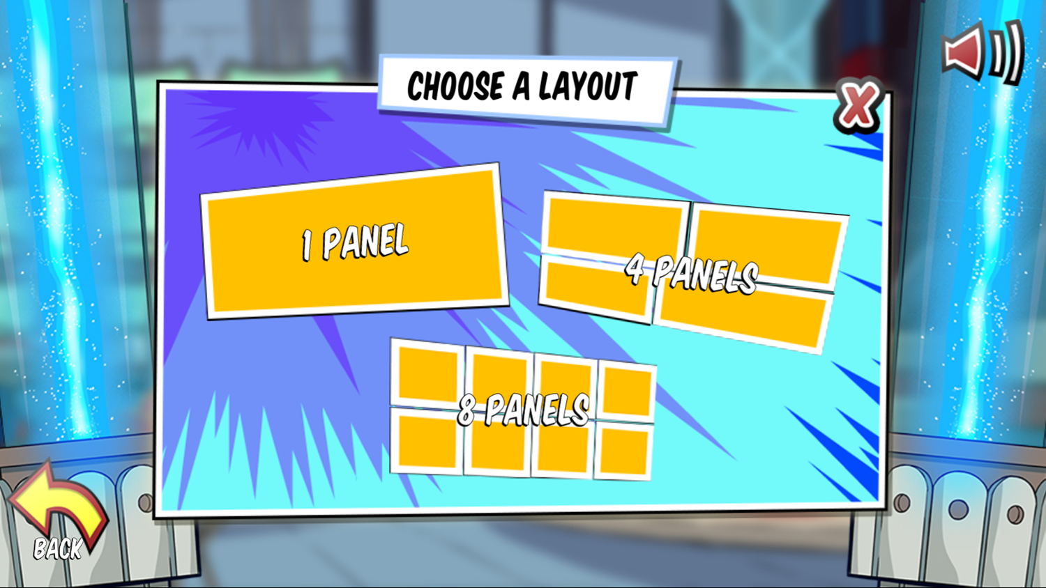 Henry Danger Cartoon Creator Game Choose a Layout Screen Screenshot.