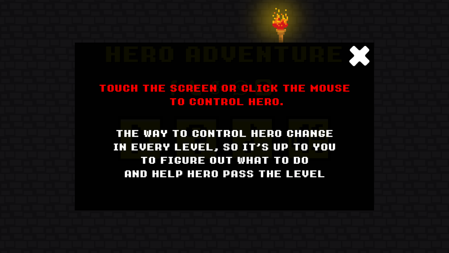 Hero Adventure Game How To Play Screenshot.