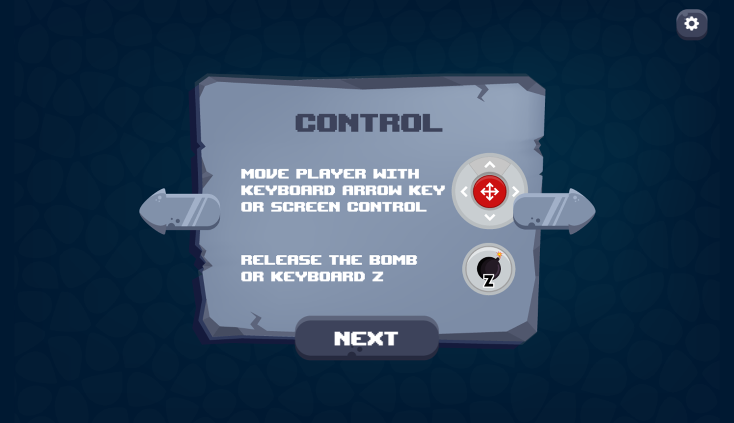 Hero Blaster Game Control Screenshot.