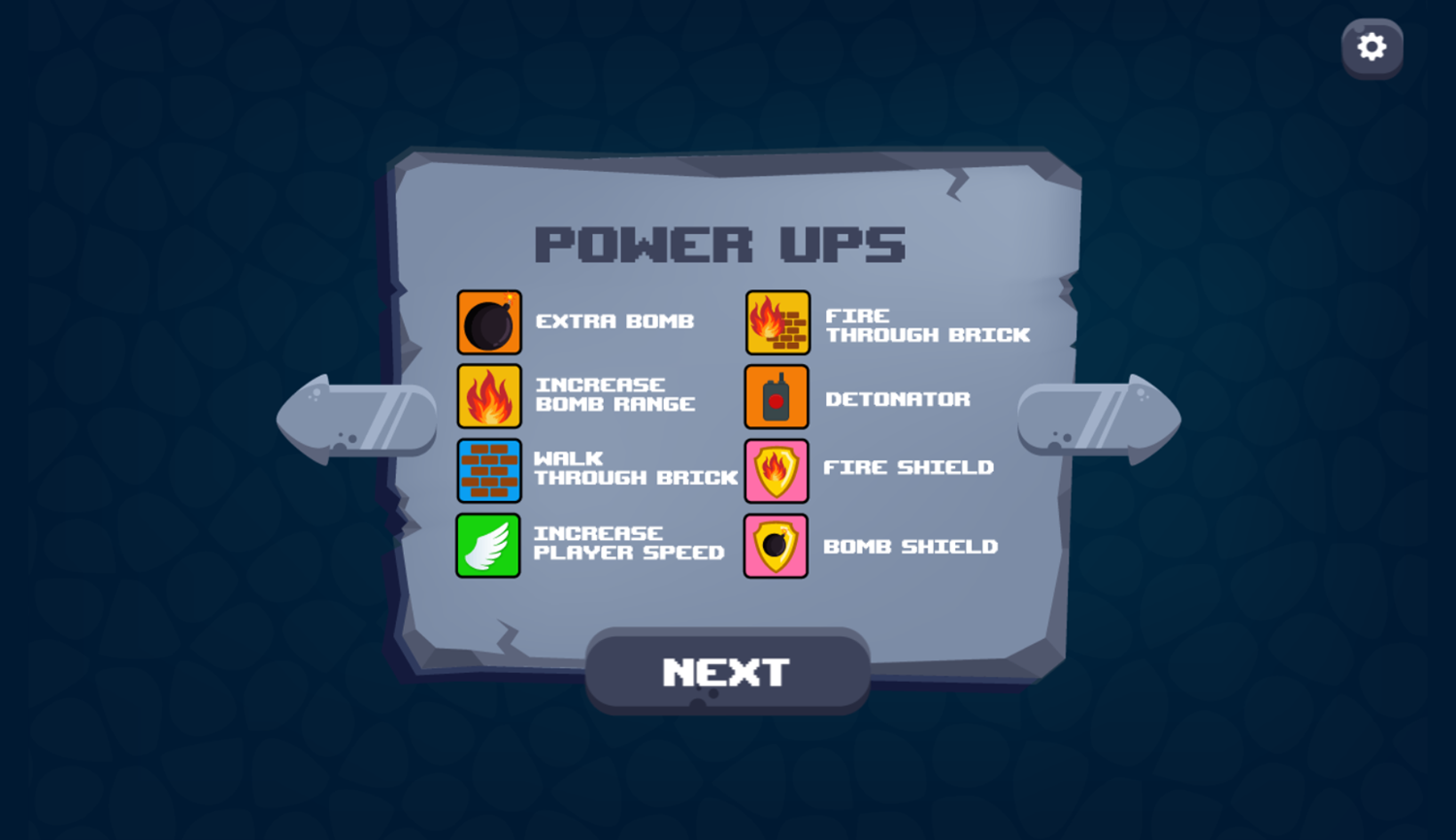 Hero Blaster Game Power Ups Screenshot.