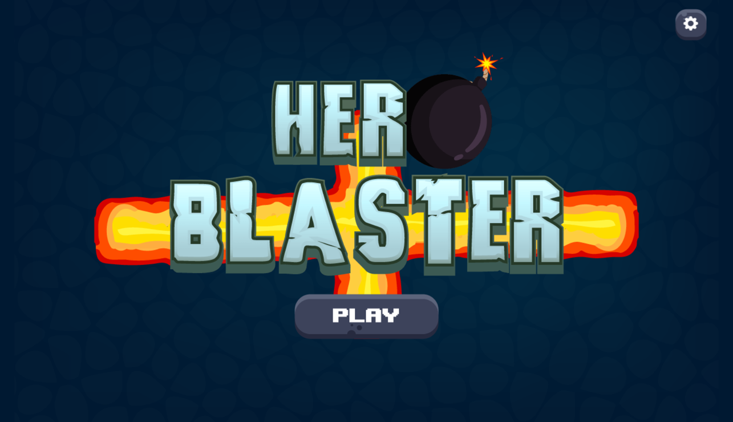 Hero Blaster Game Welcome Screen Screenshot.