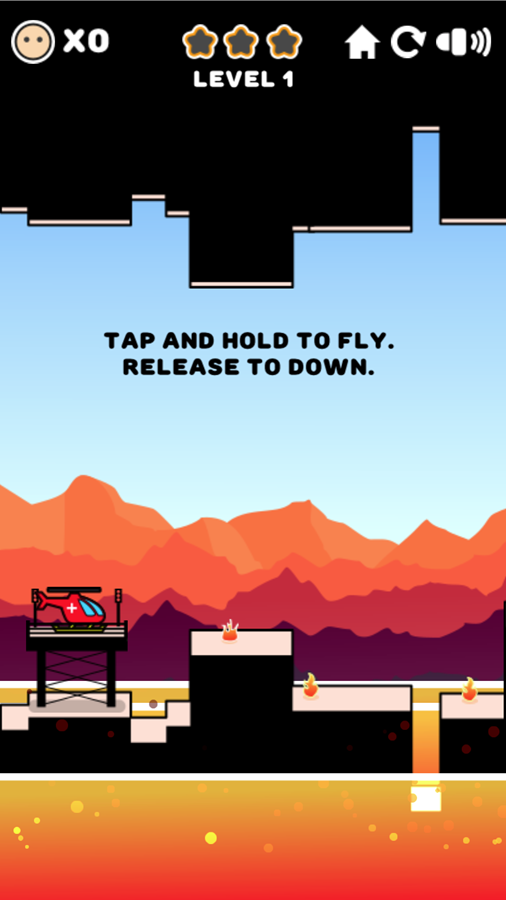 Hero Rescue Helicopter Gameplay Instructions Screen Screenshot.
