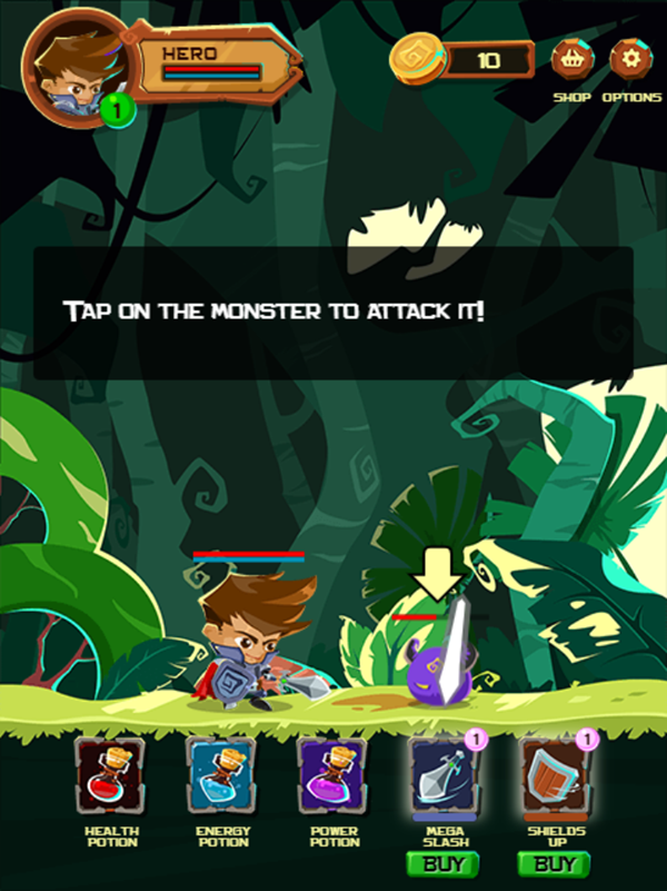 Hero's Journey Game How To Attack Screenshot.