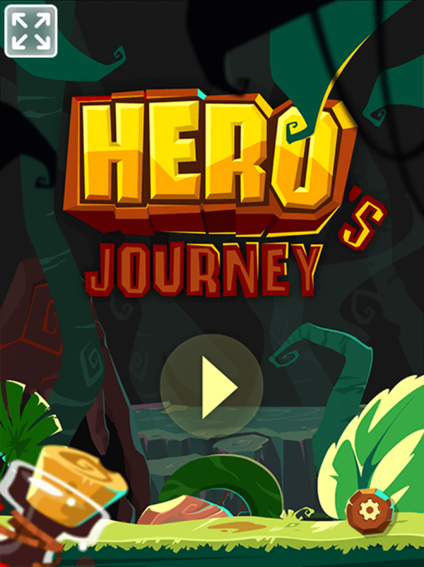 Hero's Journey Game Welcome Screen Screenshot.