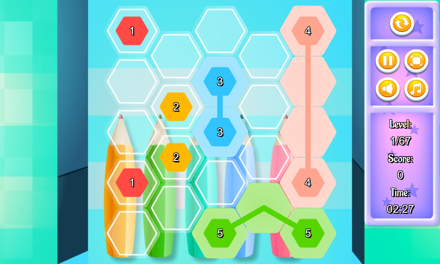 Hex Stream Game Level Play Screenshot.