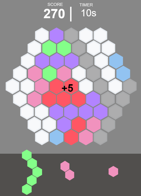 Hexa Game Progress Screenshot.