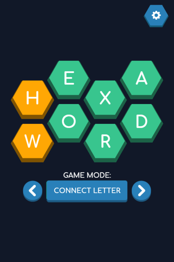 Hexa Word Game Connect Mode Select Screen Screenshot.