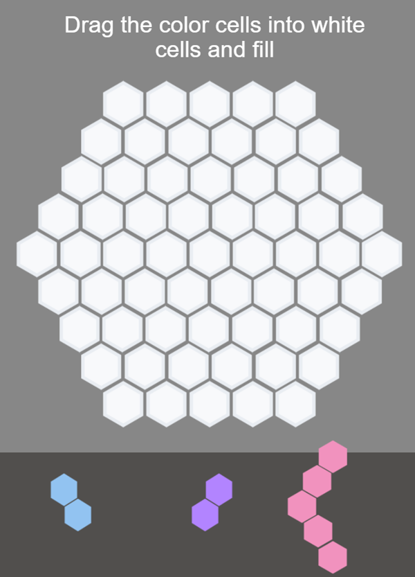 Hexa Game Welcome Screen Screenshot.