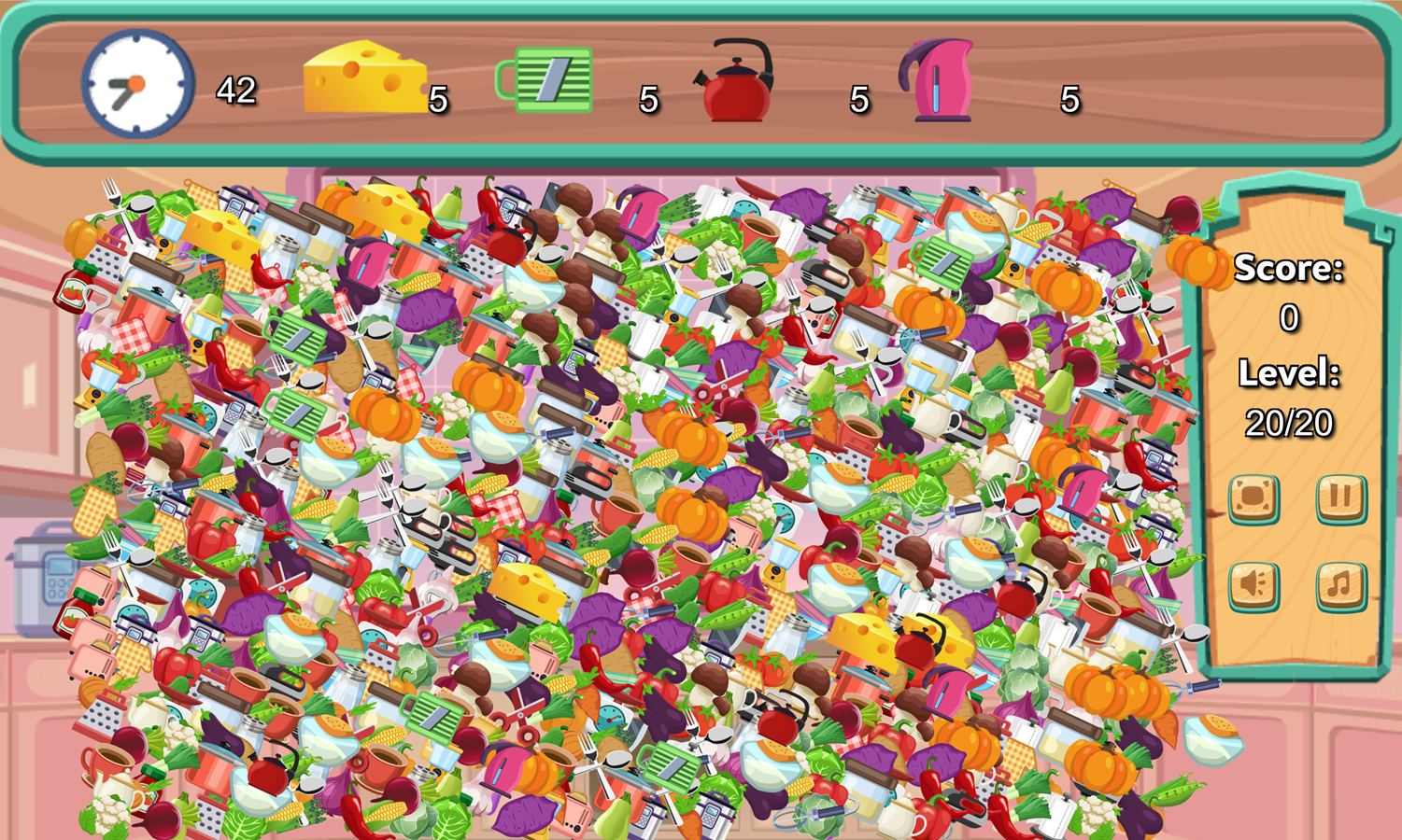 Hidden Food Game Final Level Screenshot.