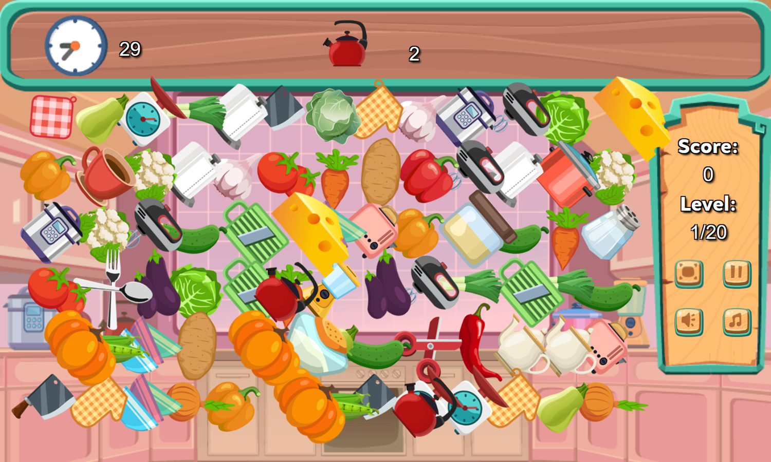 Hidden Food Game Start Screenshot.