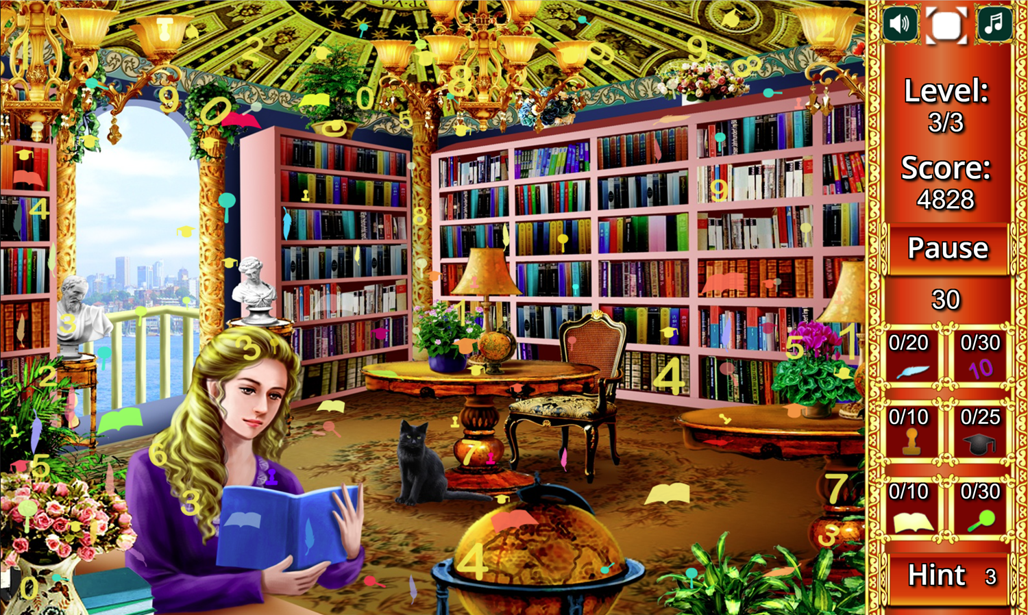 Hidden Library Game Third Level Screenshot.