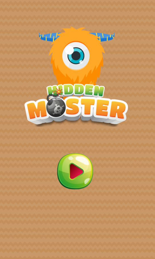 Hidden Monster Game Welcome Screen Screenshot.