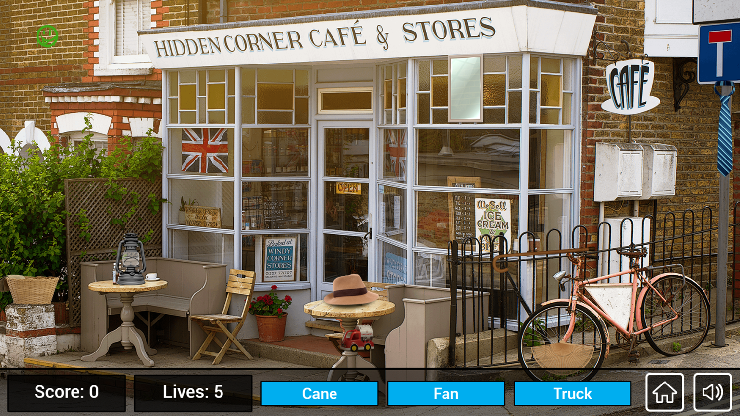 Hidden Objects City Game Corner Cafe Stage Screenshot.