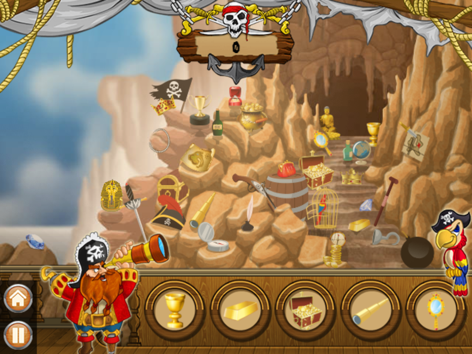 Hidden Objects Pirate Adventures Game Level Progress Screenshot.