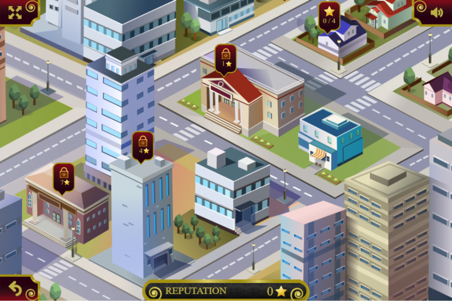 Hidden Objects Superthief Game Stage Select Screenshot.