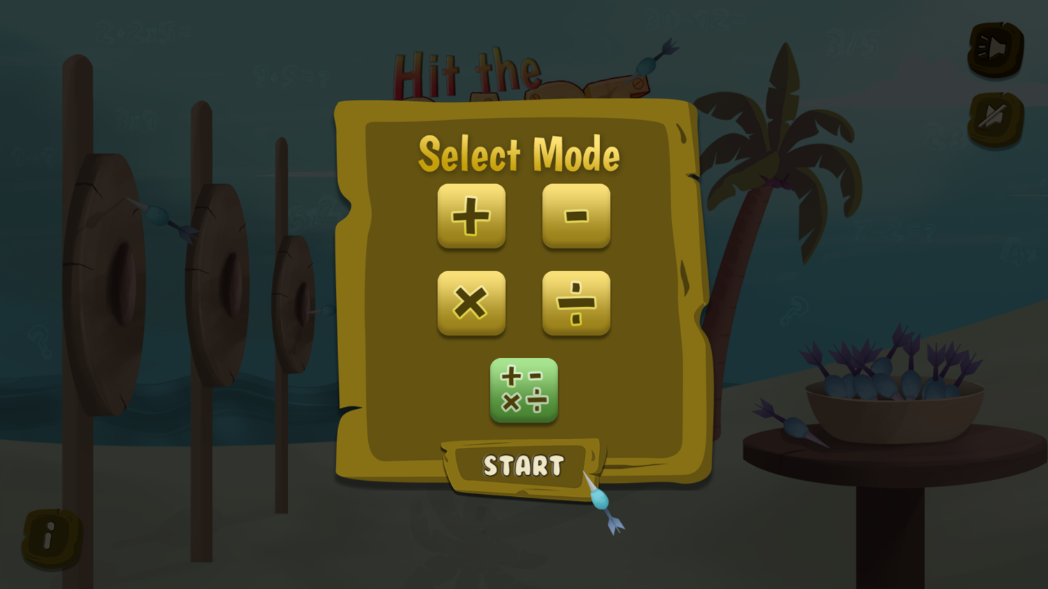 Hit The Dart Game Select Mode Screenshot.