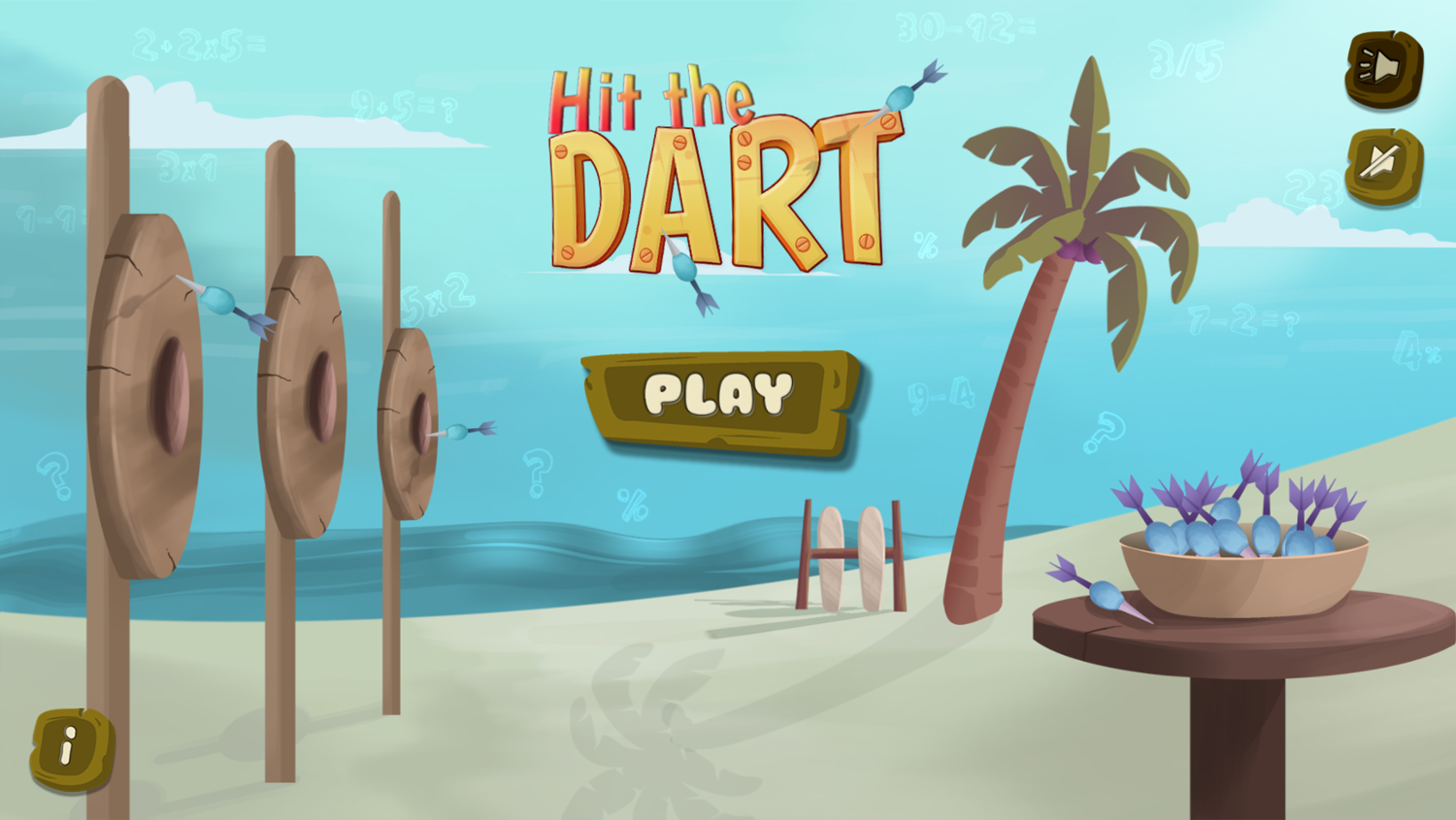 Hit The Dart Game Welcome Screen Screenshot.