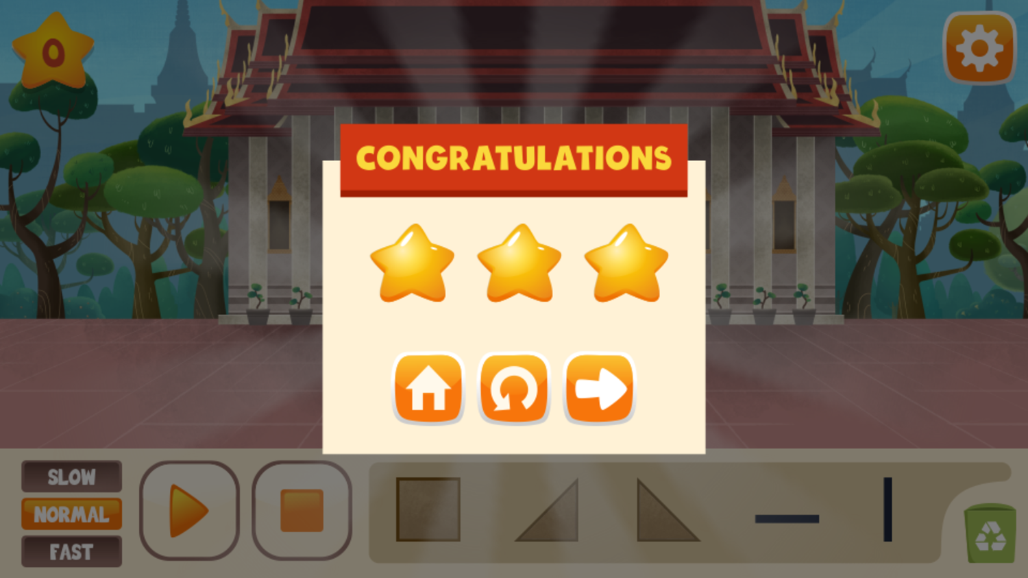 Hogie The Globehopper Adventure Puzzle Game Level Score Screenshot.