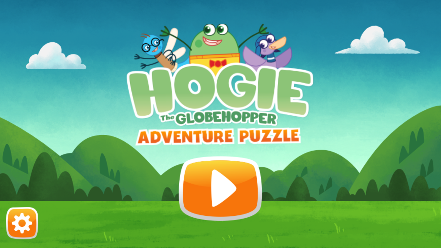 Hogie The Globehopper Adventure Puzzle Game Welcome Screen Screenshot.