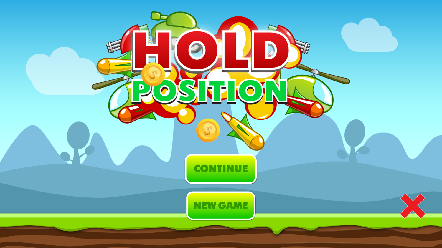 Hold Position Game Welcome Screenshot.
