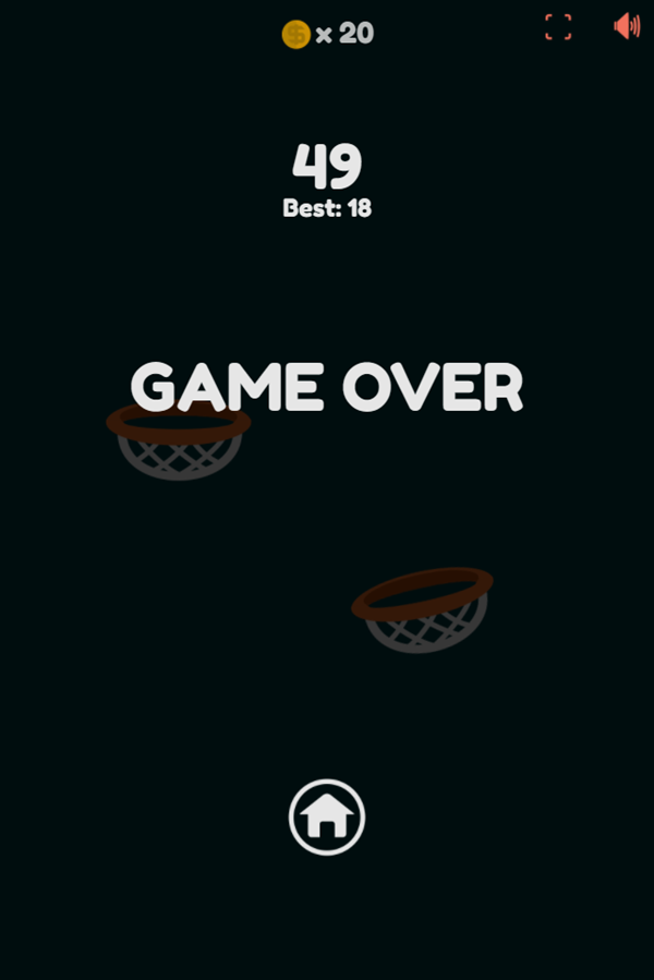 Hoops The Game Game Gameover Screenshot.