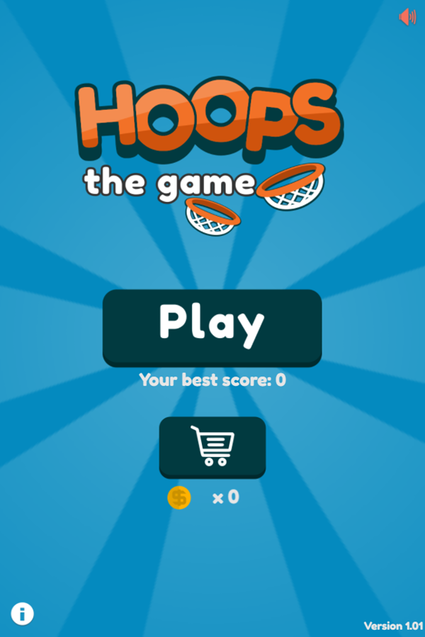 Hoops The Game Game Welcome Screen Screenshot.