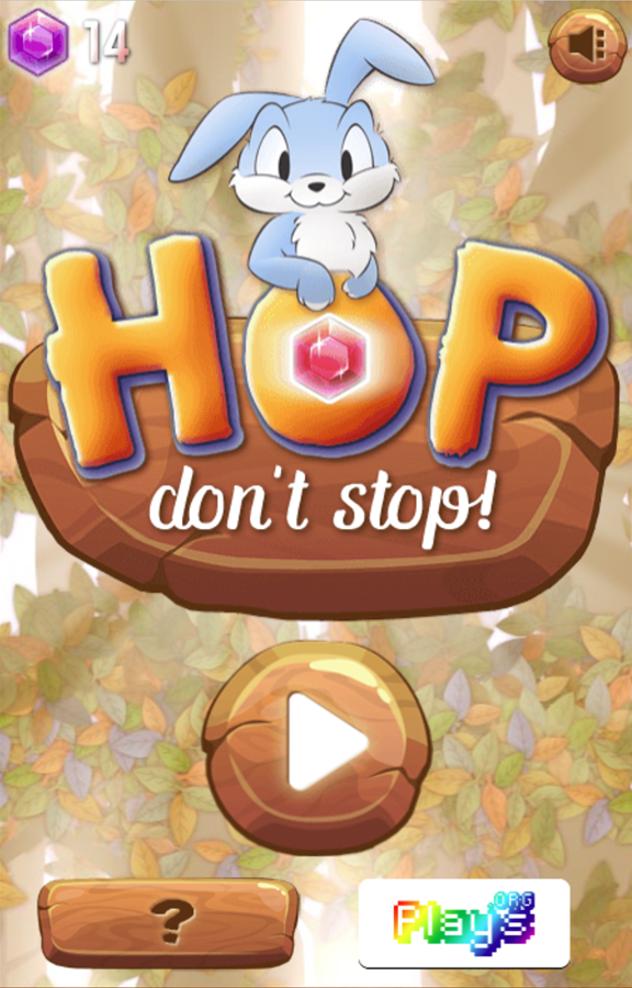 Hop Don't Stop Game Welcome Screen Screenshot.