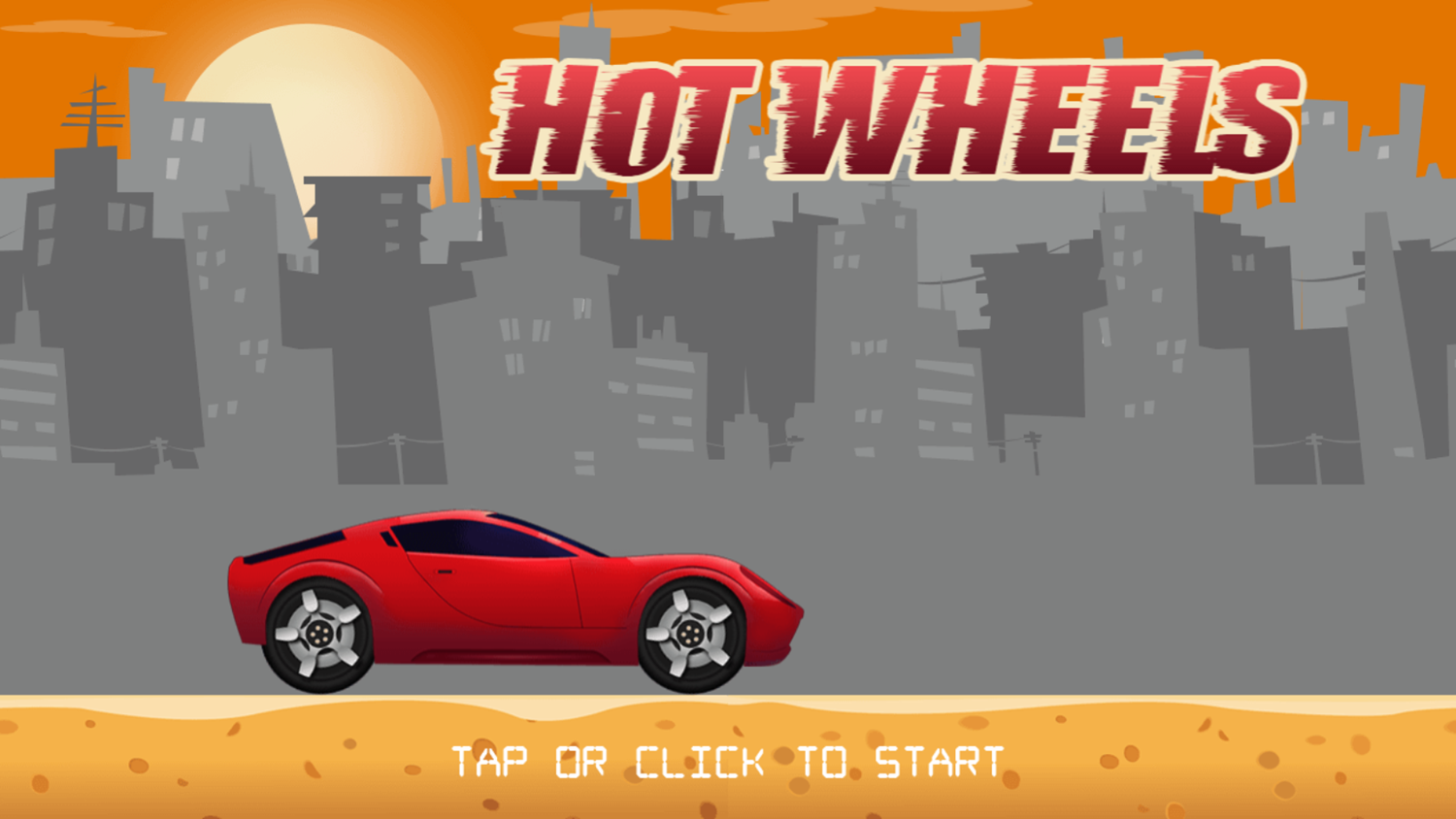 Hot Wheels Game Welcome Screen Screenshot.