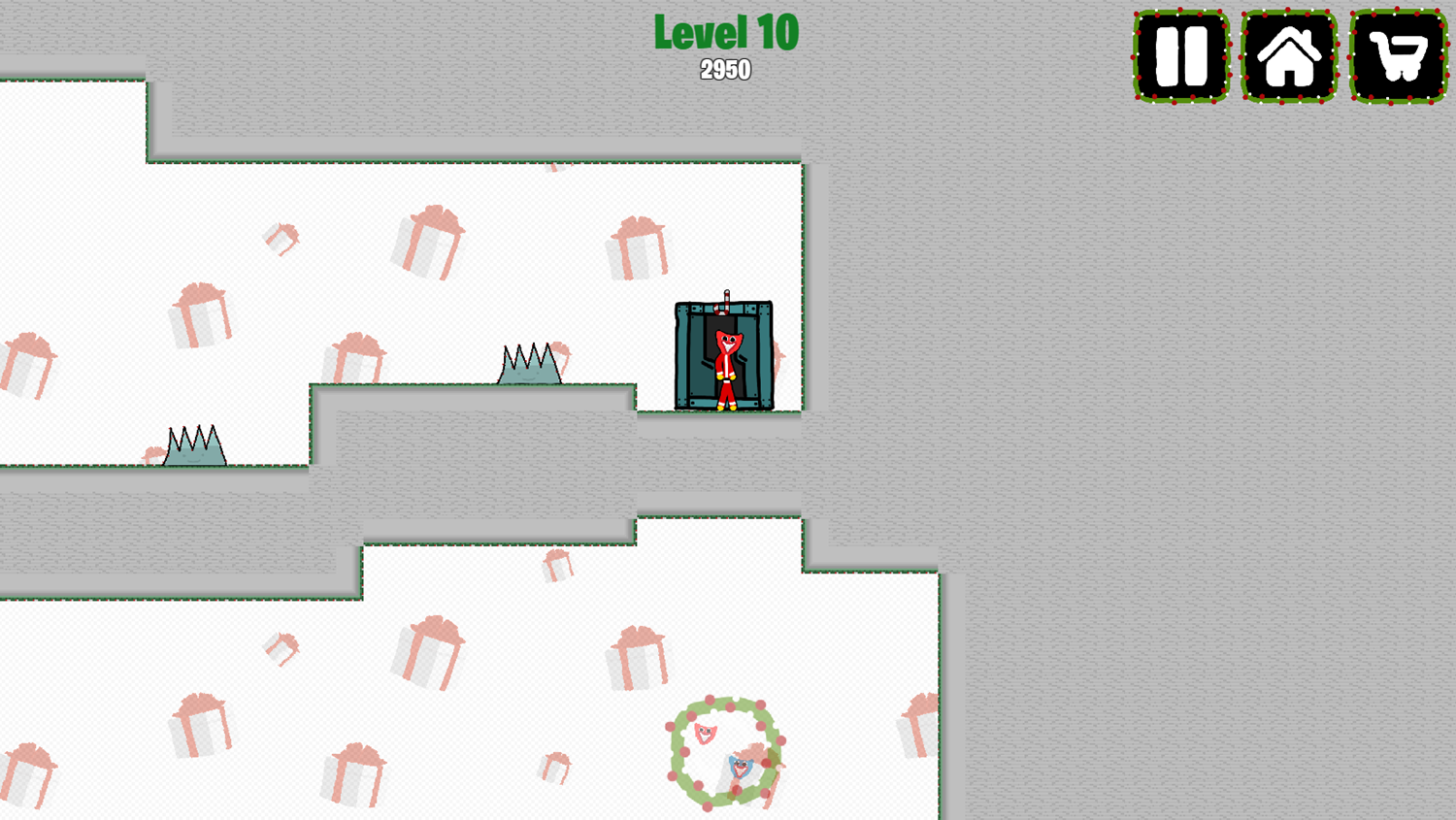 HuggyBros Christmas Game Final Level Complete Screenshot.