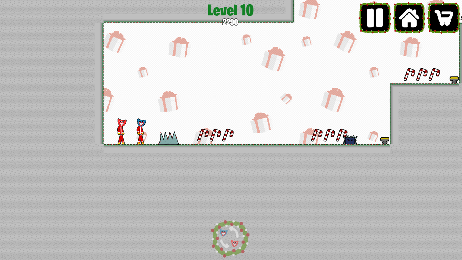 HuggyBros Christmas Game Final Level Screenshot.
